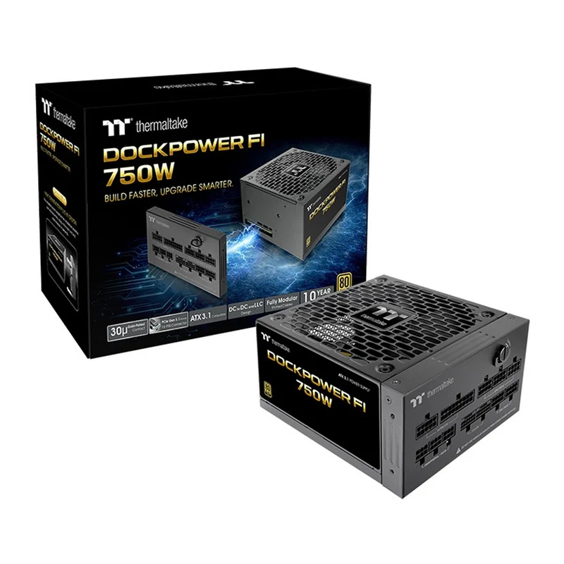 Thermaltake Dockpower FI 750W 80+ Gold Fully Modular Power Supply (Black, Snow Ed.) (PS-DCP-0750FNFAGU-2, PS-DCP-0750FNFAGU-S)