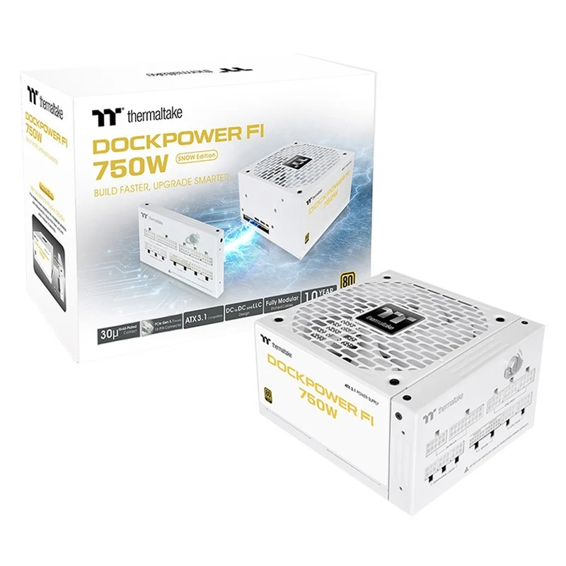 Thermaltake Dockpower FI 750W 80+ Gold Fully Modular Power Supply (Black, Snow Ed.) (PS-DCP-0750FNFAGU-2, PS-DCP-0750FNFAGU-S)