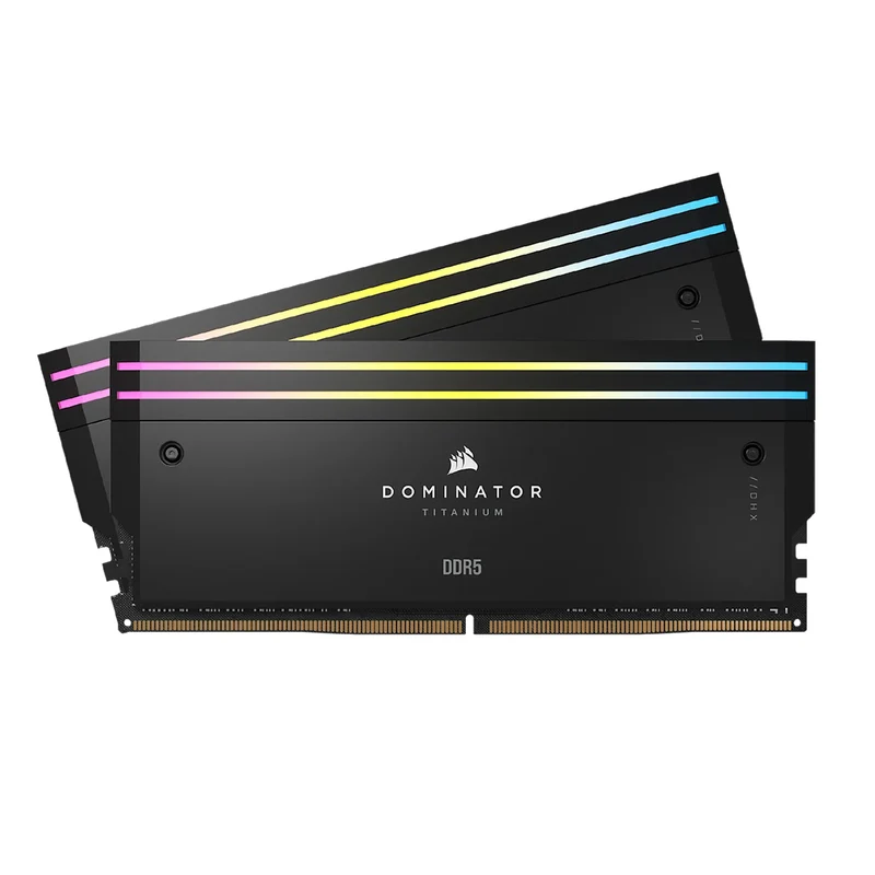 Corsair Dominator Titanium RGB 64GB(2x32GB) DDR5 DRAM Up To 6400MT/s CL32 Intel XMP Memory Kit (Black) (CMP64GX5M2B6400C32)