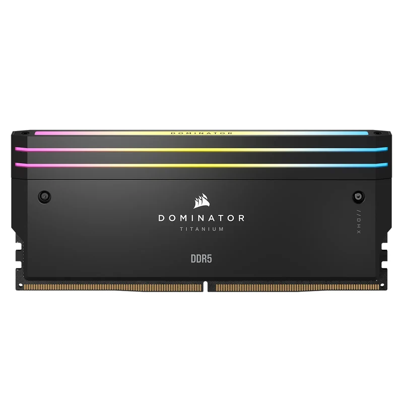 Corsair Dominator Titanium RGB 64GB(2x32GB) DDR5 DRAM Up To 6400MT/s CL32 Intel XMP Memory Kit (Black) (CMP64GX5M2B6400C32)