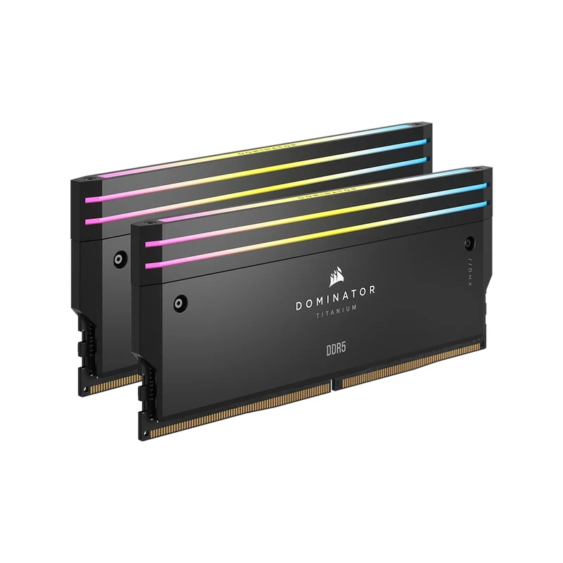 Corsair Dominator Titanium RGB 64GB(2x32GB) DDR5 DRAM Up To 6400MT/s CL32 Intel XMP Memory Kit (Black) (CMP64GX5M2B6400C32)