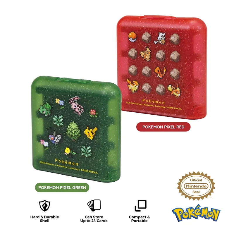 Hori Game Card Case 24 for Nintendo Switch 2 (Pokemon Pixel Green, Pokemon Pixel Red) (NSX-187A, NSX-188A)