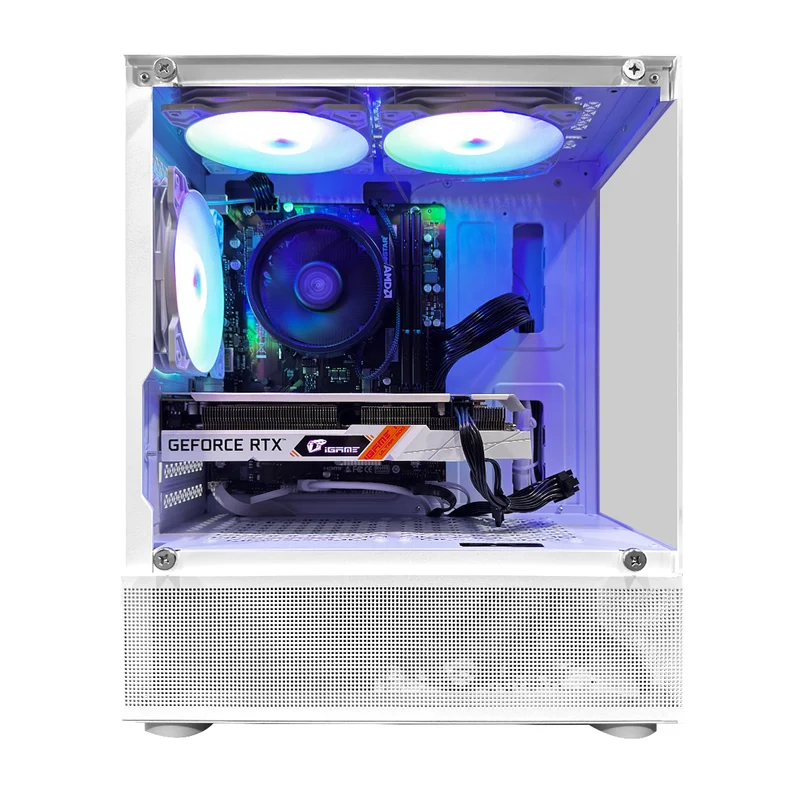 Alpha Reyna White Desktop Gaming PC | AMD Ryzen 5 5500 | 16GB (2x8GB) RAM | 512GB SSD | RTX 3050 | Windows 11 Pro