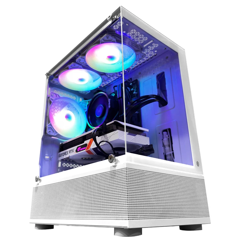 Alpha Reyna White Desktop Gaming PC | AMD Ryzen 5 5500 | 16GB (2x8GB) RAM | 512GB SSD | RTX 3050 | Windows 11 Pro
