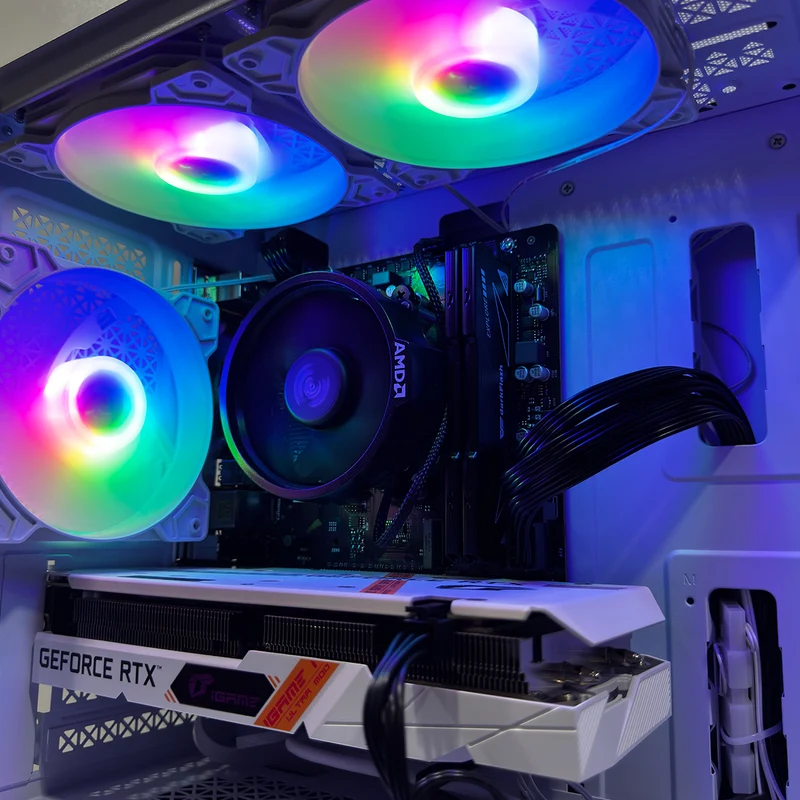 Alpha Reyna White Desktop Gaming PC | AMD Ryzen 5 5500 | 16GB (2x8GB) RAM | 512GB SSD | RTX 3050 | Windows 11 Pro