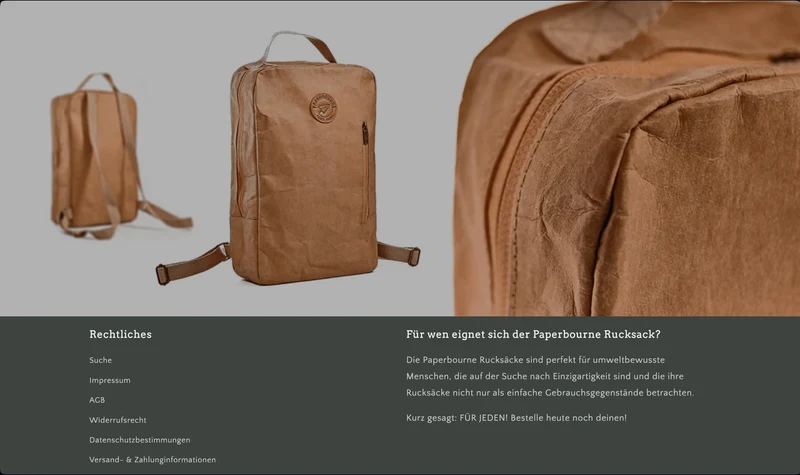 Der Papierrucksack Shop - Projekt #162