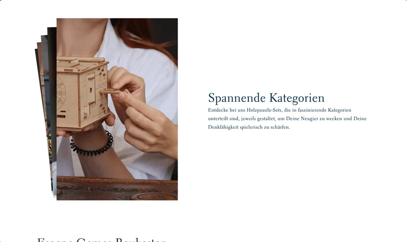Escape Game aus Holz Shop - Projekt #158