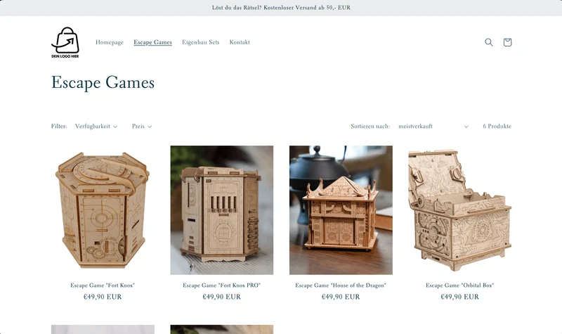 Escape Game aus Holz Shop - Projekt #158