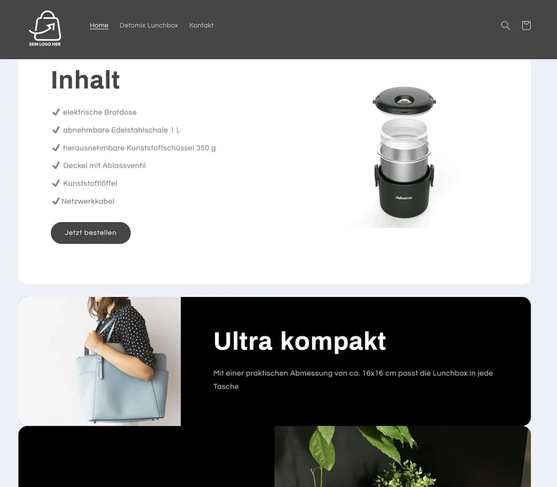 Selbstwärmende Tupperdosen Shop - Projekt #156