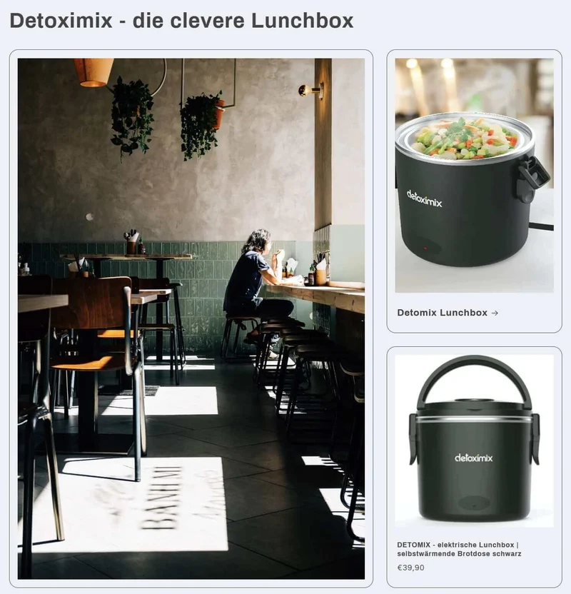 Selbstwärmende Tupperdosen Shop - Projekt #156