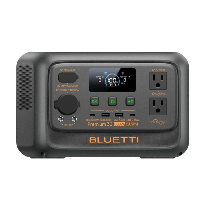 BLUETTI Premium 30 V2 Portable Power Station | 320Wh LiFePO4 Battery | 600W AC Output & 140W USB-C PD