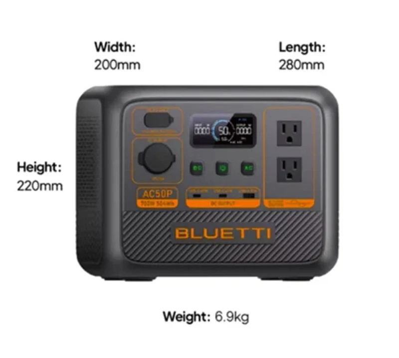 BLUETTI AC50P Portable Power Station | 504Wh LiFePO4 Battery | 700W AC Output & Turbo Charging