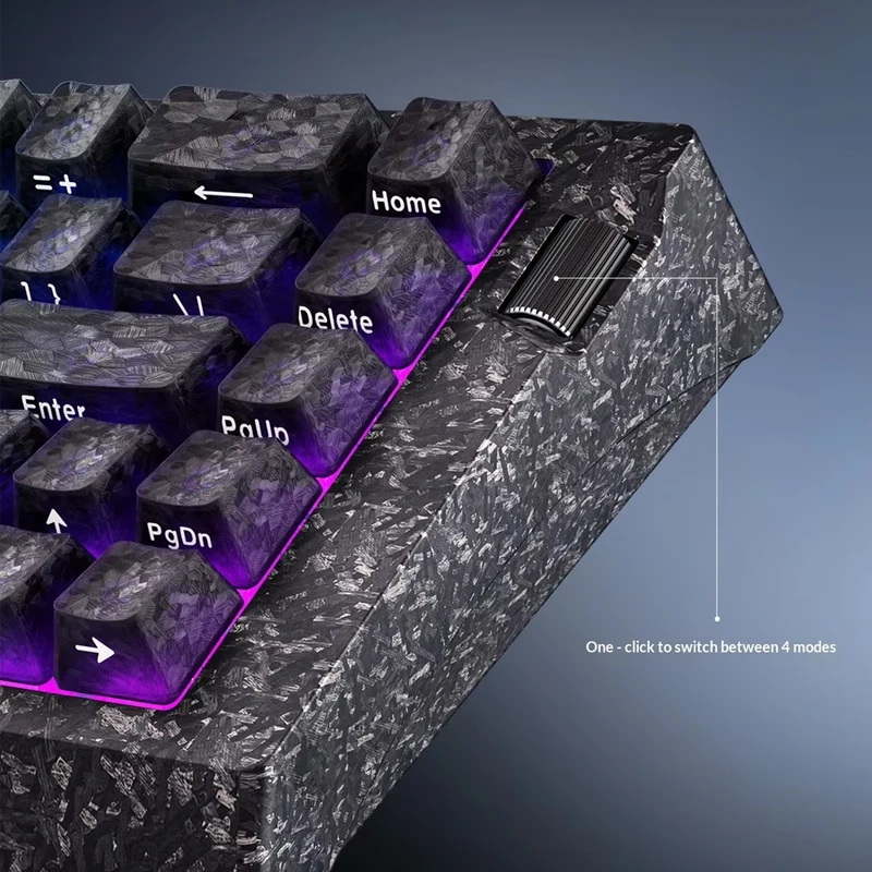 Ajazz AK680 V3 RGB Wired 68-Keys Magnetic Keyboard (Transparent Yellow Purple Dark Purple) (Thunder Crystal Magnetic Switch)