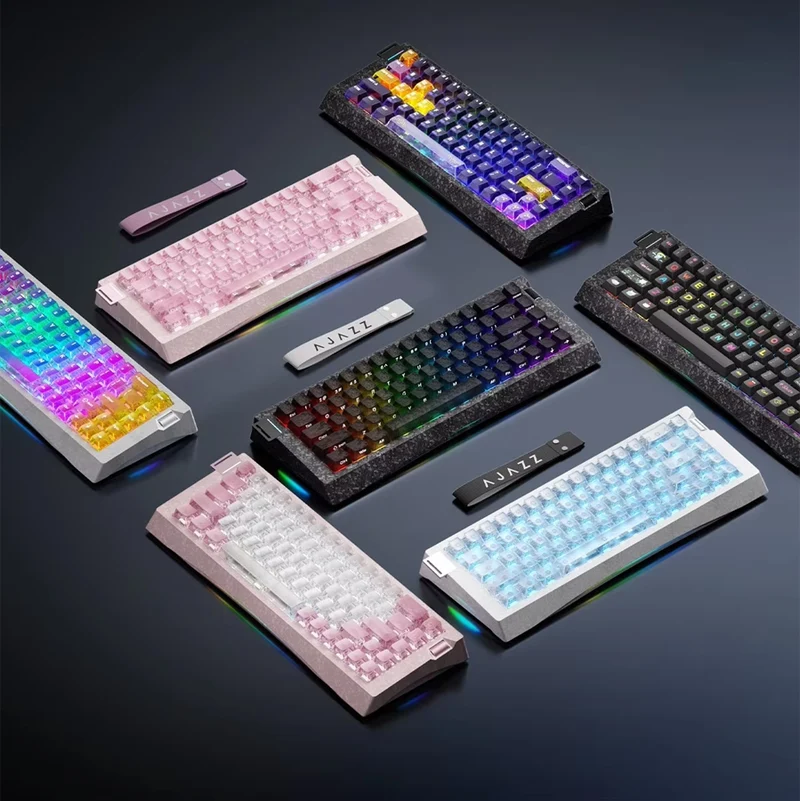 Ajazz AK680 V3 RGB Wired 68-Keys Magnetic Keyboard (Transparent Yellow Purple Dark Purple) (Thunder Crystal Magnetic Switch)