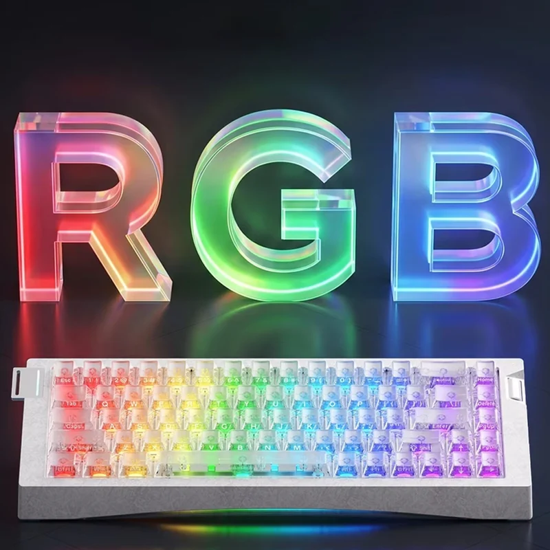 Ajazz AK680 V3 RGB Wired 68-Keys Magnetic Keyboard (Transparent Yellow Purple Dark Purple) (Thunder Crystal Magnetic Switch)