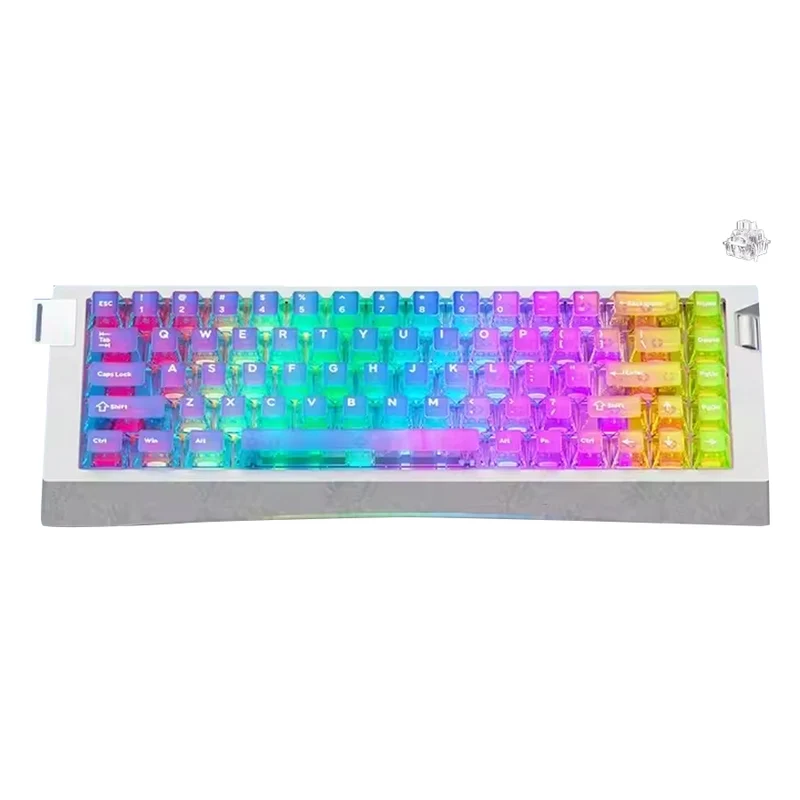 Ajazz AK680 V3 RGB Wired 68-Keys Magnetic Keyboard (Transparent Gradient Blue Purple Pink Orange) (Thunder Crystal Magnetic Switch)