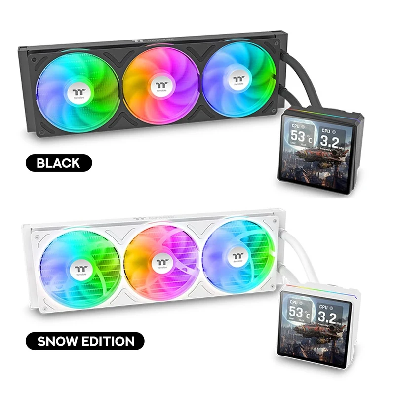 Thermaltake TH360 V3 Ultra ARGB Sync AIO Liquid Cooler with 3.95" LCD Display (Black, Snow Ed. ) (CL-W474-PL12SW-A, CL-W476-PL12SW-A)
