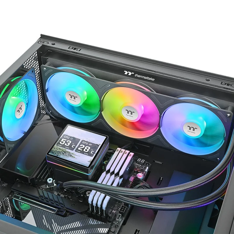 Thermaltake TH360 V3 Ultra ARGB Sync AIO Liquid Cooler with 3.95" LCD Display (Black, Snow Ed. ) (CL-W474-PL12SW-A, CL-W476-PL12SW-A)