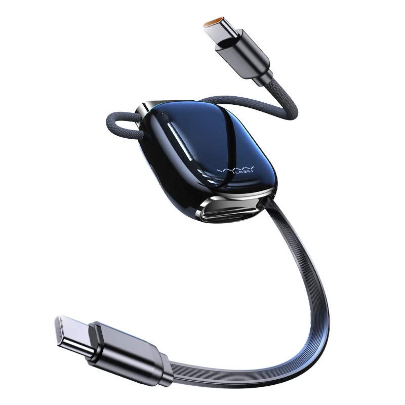 Vyvylabs Elegant Retractable Type-C to Type-C Cable 240W (Black, White) (VCRM-BK, VCRM-WH)
