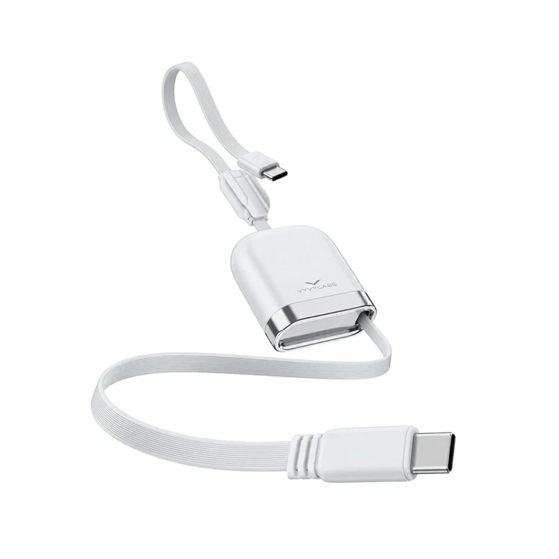 Vyvylabs Vans Retractable Cable Type-C to Type-C 240W (Black, Silver) (VCFS-BK, VCFS-WH)