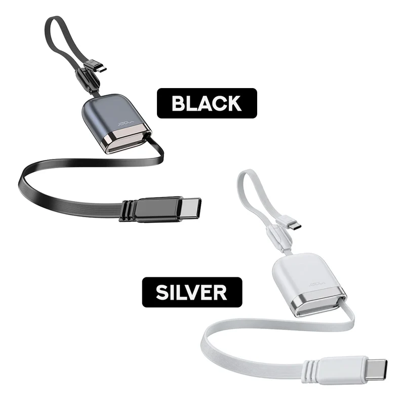 Vyvylabs Vans Retractable Cable Type-C to Type-C 240W (Black, Silver) (VCFS-BK, VCFS-WH)