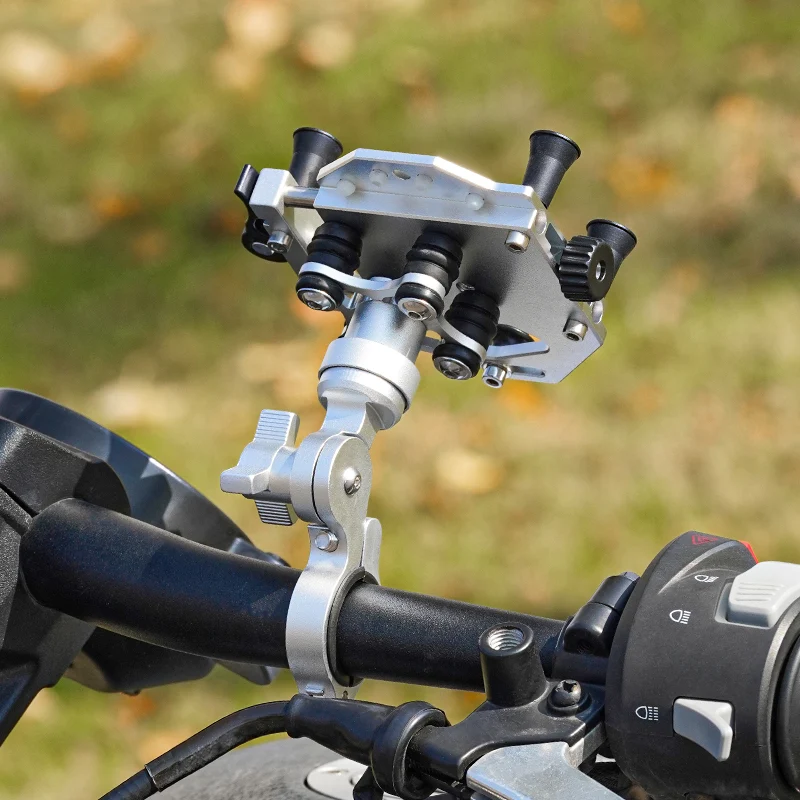 Vyvylabs ZX-H66 Handlebar Anti-Shock 360 Degrees and 180 Degrees Rotating Metal Bracket (Black, Silver) (H66-BK, H66-SLV)