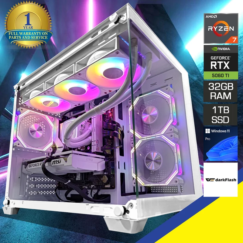 Sophos C285MP White Desktop Gaming PC | AMD Ryzen 7 9700X | 32GB (2x16GB) RAM | 1TB SSD | RTX 5060 Ti | Windows 11 Pro