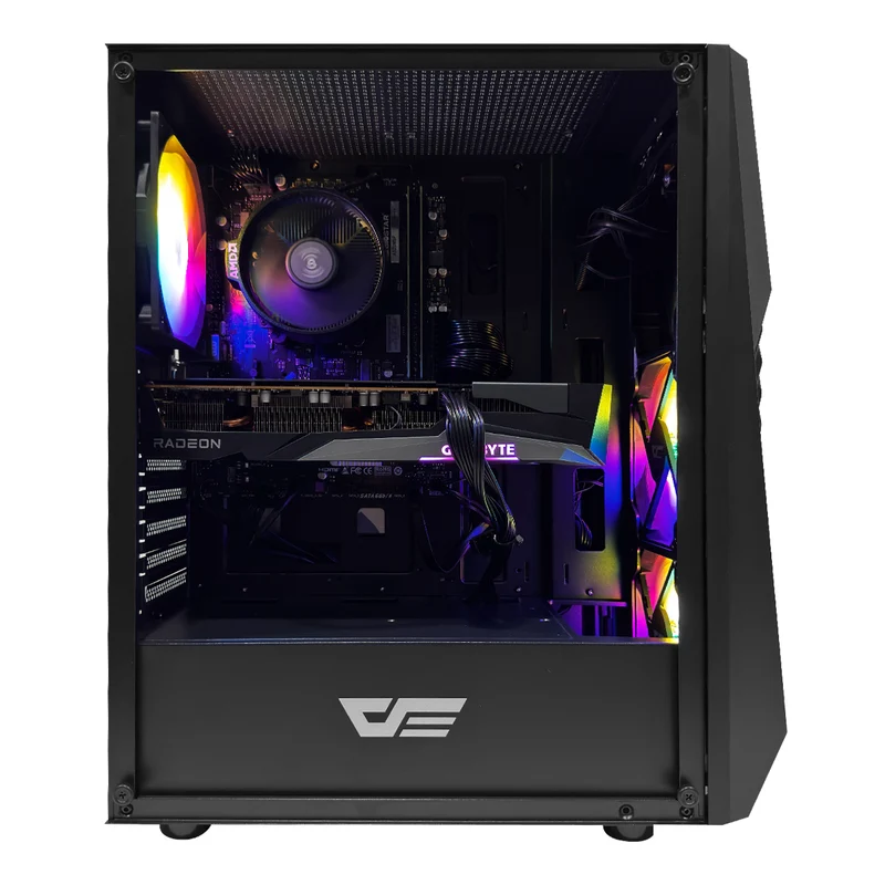Alpha DK150 Black Desktop Gaming PC | AMD Ryzen 5 5500 | 16GB (2x8GB) RAM | 512GB SSD | RX 7600 | Win 11 Pro