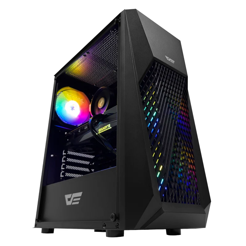 Alpha DK150 Black Desktop Gaming PC | AMD Ryzen 5 5500 | 16GB (2x8GB) RAM | 512GB SSD | RX 7600 | Win 11 Pro