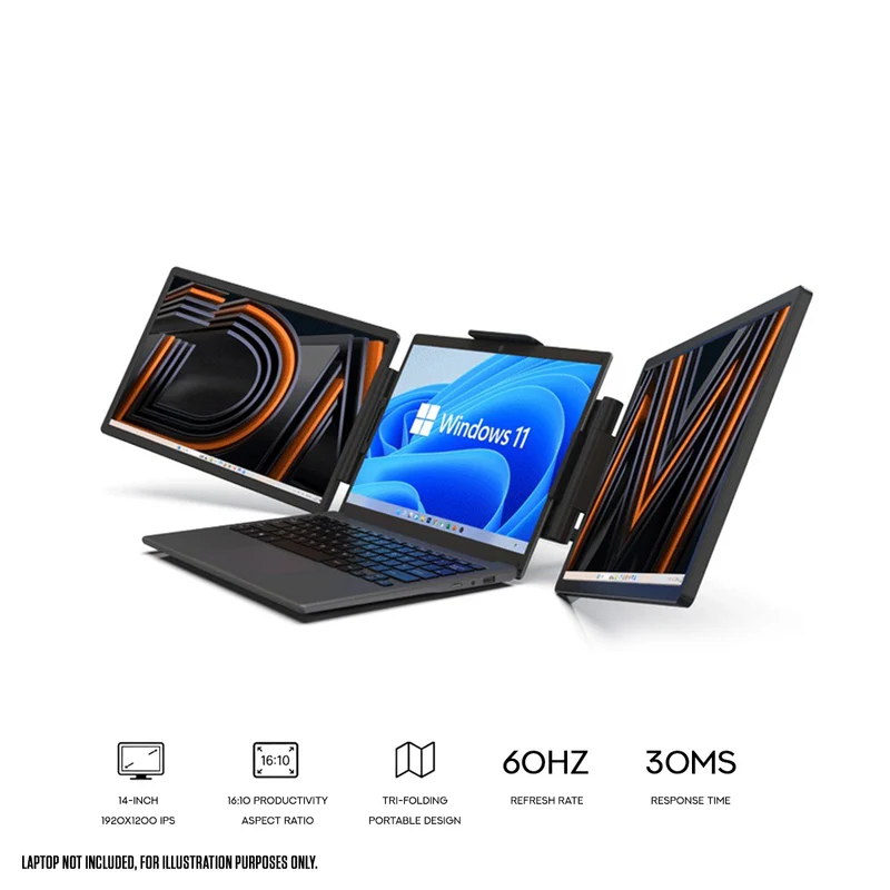 DreaMonitor Leo 1403D 14" WUXGA (1920x1200) 60Hz 30ms IPS Dual Portable Monitor (Silver Grey)