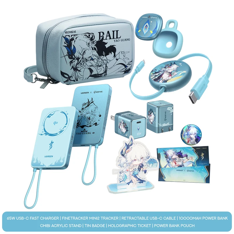 Ugreen x Honkai: Star Rail Limited Collectible Gift Box (65W USB-C Fast Charger + 10000mAh Power Bank + Retractable USB-C Cable + FineTrack Mini2 Tracker)