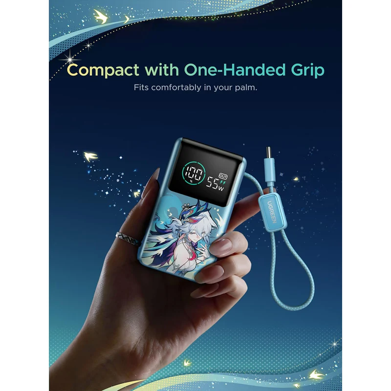 Ugreen x Honkai: Star Rail Nexode Pro 10000mAh 1xUSB-C + 1xUSB-A Power Bank with 1xUSB-C 55W Built-in Cable (PB727/75701SR)