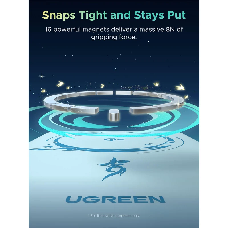 Ugreen x Honkai: Star Rail MagFlow Air 10000mAh 30W 1xUSB-C + 15W Qi2 Magnetic Wireless Fast Charging Power Bank with 30W USB-C Built-in Cable (PB570/75982SR)