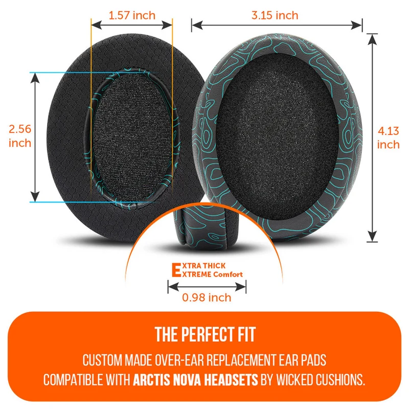 Wicked Cushions Arctis Nova Earpads - WC FreeZe Cooling Gel (RandomFrankF) (NOVAFWIRED-RFP)