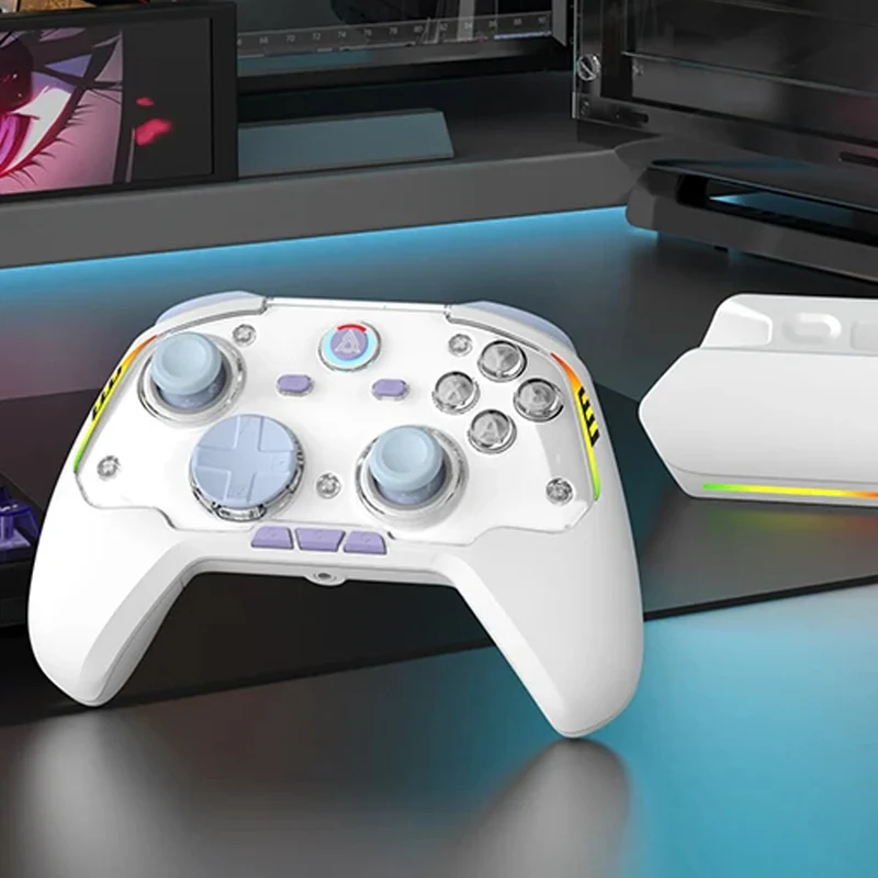 Ajazz GP100 NS Tri-Mode Gaming Controller Set with Hall Effect (Black-Grey-Yellow, Purple-White-Blue)