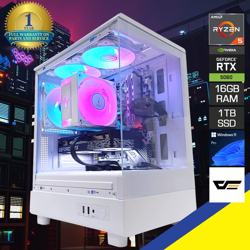 Sigma DB330M White Desktop Gaming PC | AMD Ryzen 5 5600 | 16GB (2x8GB) RAM | 1TB SSD | RTX 5060 | Windows 11 Pro