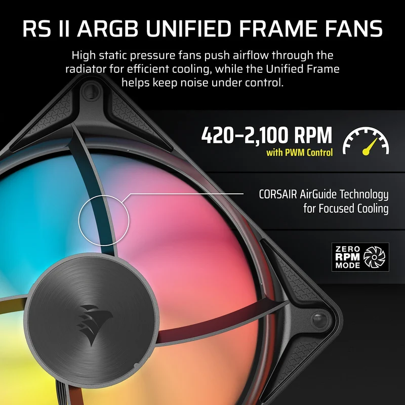 Corsair Nautilus II 360 RS ARGB Performance 360mm Liquid CPU Cooler (Black, White) (CW-9061049-WW, CW-9061050-WW)