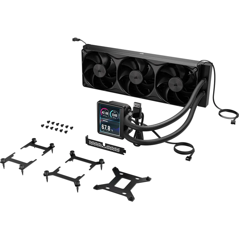 Corsair Nautilus II 360 RS Performance LCD 360mm Liquid CPU Cooler (Black, White) (CW-9061053-WW, CW-9061054-WW)