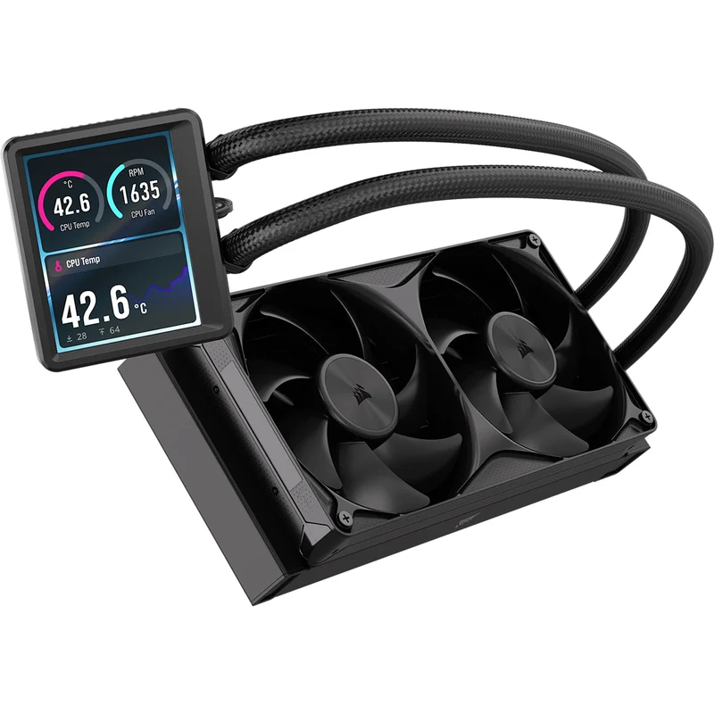 Corsair Nautilus II 240 RS Performance LCD 240mm Liquid CPU Cooler (Black, White) (CW-9061051-WW, CW-9061052-WW)