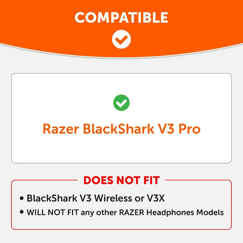 Wicked Cushions Razer Blackshark V3 Pro Earpads - WC FreeZe Cooling Gel (Black, Neon Green, Red) (FreeZe-BShark-V3-Pro-B, FreeZe-BShark-V3-Pro-NG, FreeZe-BShark-V3-Pro-R)