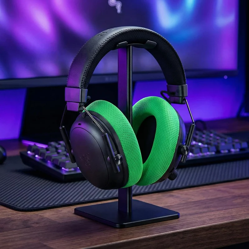 Wicked Cushions Razer Blackshark V3 Pro Earpads - WC FreeZe Cooling Gel (Black, Neon Green, Red) (FreeZe-BShark-V3-Pro-B, FreeZe-BShark-V3-Pro-NG, FreeZe-BShark-V3-Pro-R)