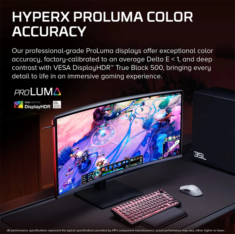 HyperX OMEN OLED C49PPAA 34" WQHD (3440x1440) 360Hz 0.03ms GtG QD-OLED Gaming Monitor with Height/ Tilt/ Swivel Adjustment