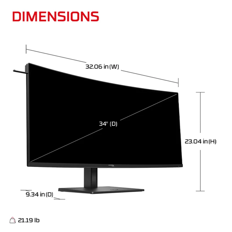 HyperX OMEN OLED C49PPAA 34" WQHD (3440x1440) 360Hz 0.03ms GtG QD-OLED Gaming Monitor with Height/ Tilt/ Swivel Adjustment