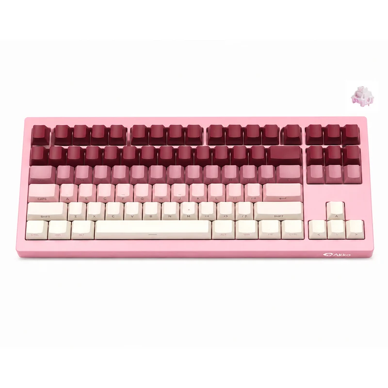Akko 5087 V3 Tri-Mode RGB Hot-Swappable Mechanical Keyboard (Rose Latte Gradient) (Frost Pink Switch) (018-019-02U-04K-020)