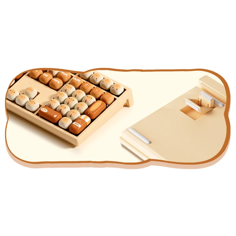 Akko x MonsGeek MG108B Bun Wonderland Multi-Mode RGB Hot-Swappable Mechanical Keyboard (Akko V3 Piano Pro Switch, Akko Creamy Cyan Switch)