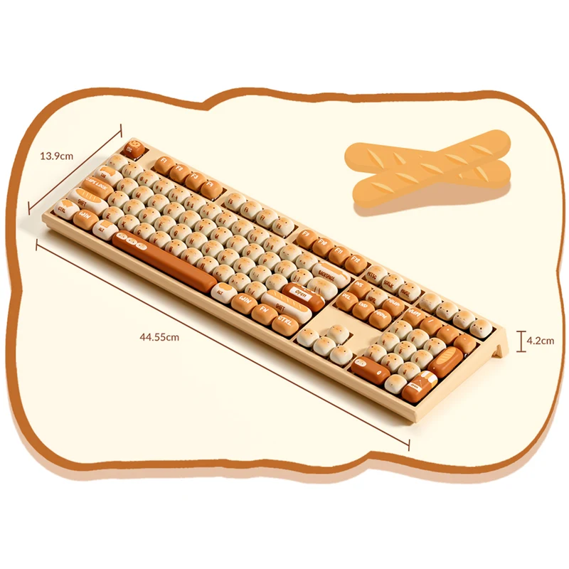 Akko x MonsGeek MG108B Bun Wonderland Multi-Mode RGB Hot-Swappable Mechanical Keyboard (Akko V3 Piano Pro Switch, Akko Creamy Cyan Switch)
