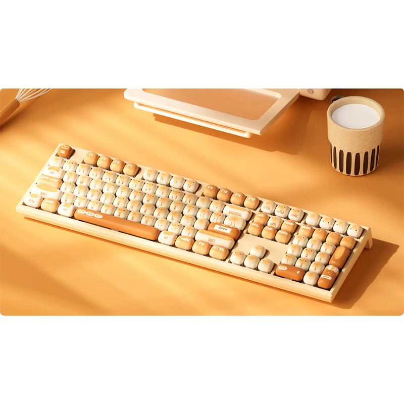 Akko x MonsGeek MG108B Bun Wonderland Multi-Mode RGB Hot-Swappable Mechanical Keyboard (Akko V3 Piano Pro Switch, Akko Creamy Cyan Switch)
