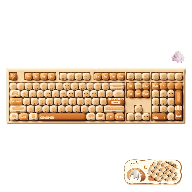 Akko Bun Wonderland 3108 V3 Wired Mechanical Keyboard (Akko Frost Pink Switch) (101-3108C-028)