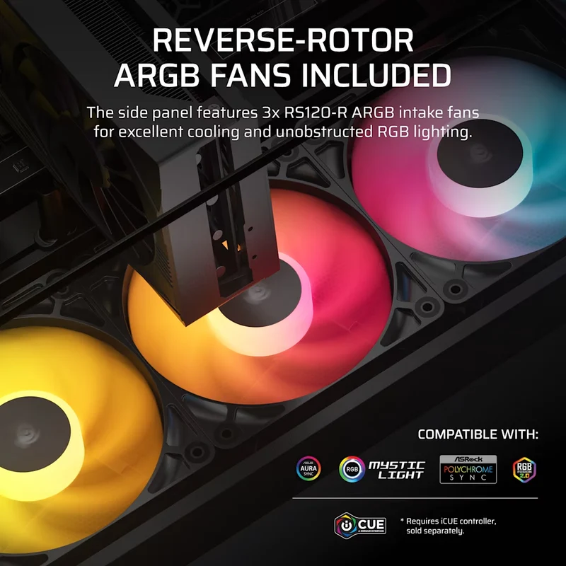 Corsair 2800X RS-R ARGB Micro-ATX PC Case (Black, White) (CC-9011347-WW, CC-9011348-WW)