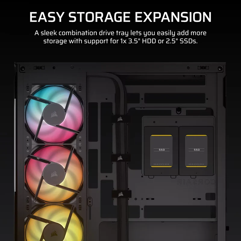 Corsair 2800X RS-R ARGB Micro-ATX PC Case (Black, White) (CC-9011347-WW, CC-9011348-WW)